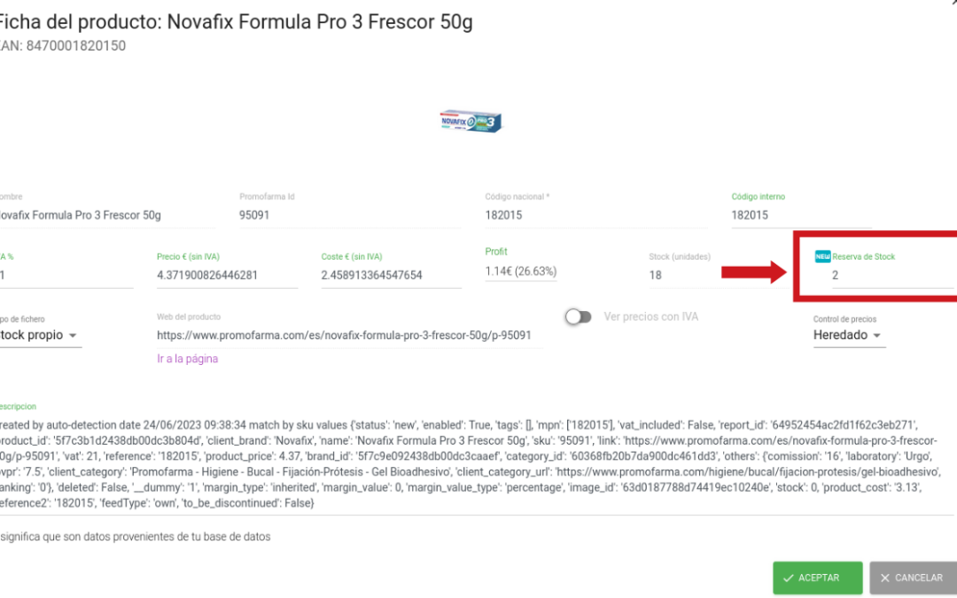 Reserva de stock en Promofarma